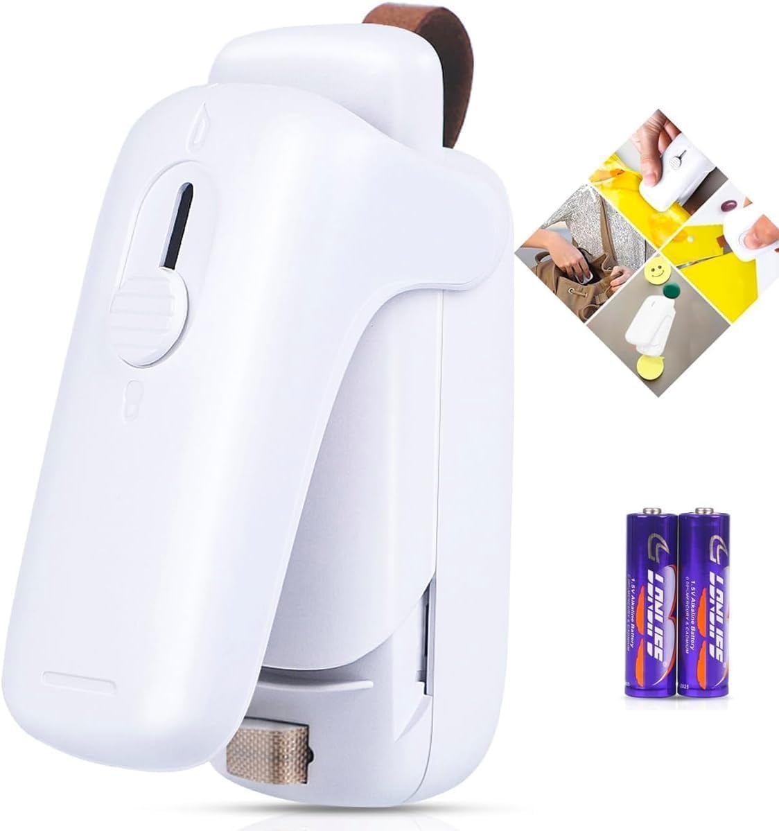 Mini Bag Sealer, Bag Sealer Heat Seal with Cutter, 2 in 1 Heat Sealer Portable Resealer Machine for Chip Bags, Plastic Snack Bags Food Storage