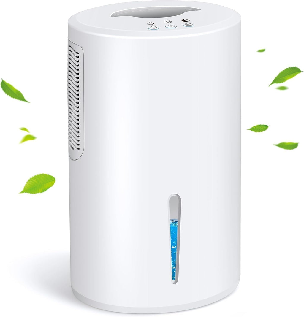 Dehumidifier, Dehumidifier for Home, 68 OZ Water Tank, Small Dehumidifiers for Bedroom (1000sq.ft) with 7 LED Lights, Ultra Quiet & Auto Shut off