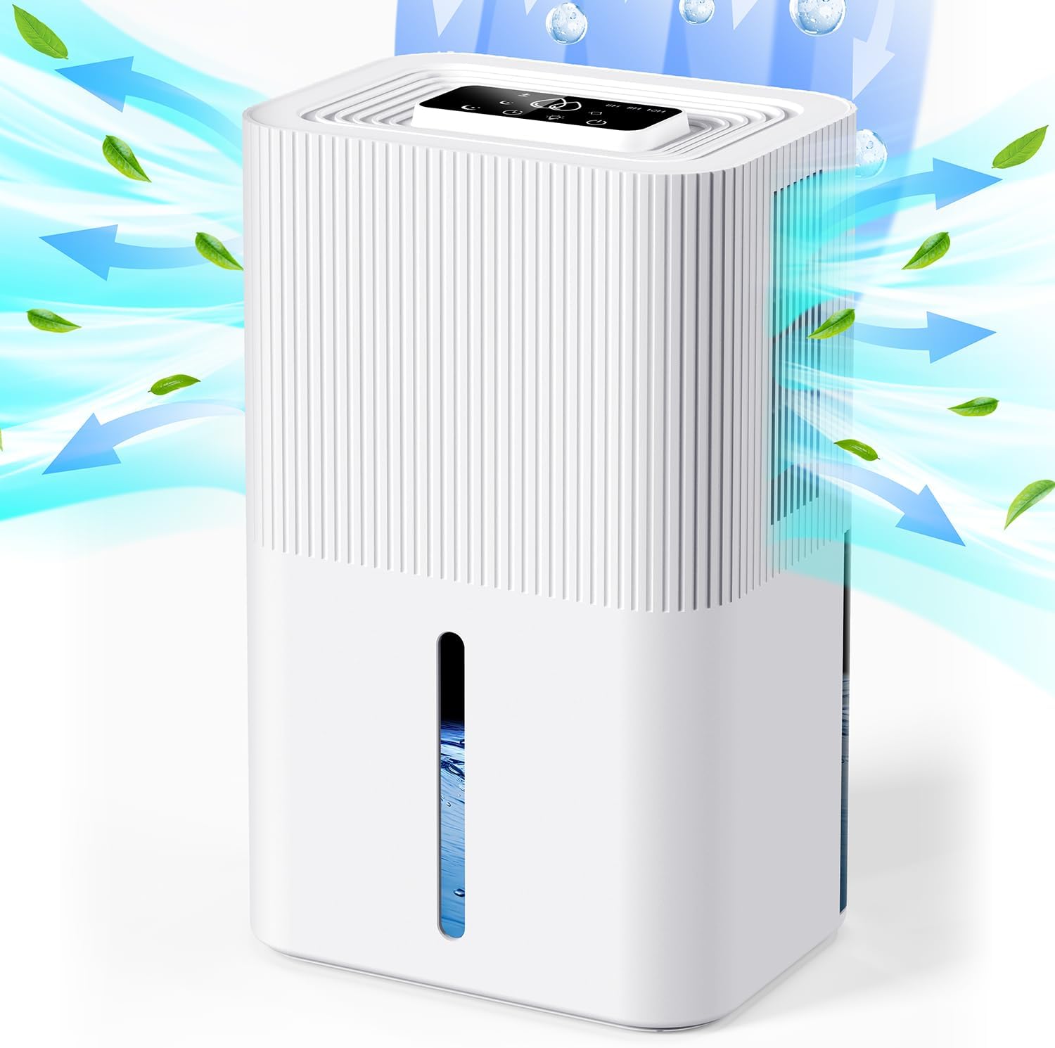 Portable Home Dehumidifier for Basements Bathroom Bedroom|91 OZ Tank|900 sq.ft Coverage|Quiet Smart Design with Auto Shut-Off White