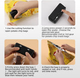 Mini Bag Sealer, USB Charger Potato Chip Bags Heat Sealer Capper, Reseals Snack Plastic Bag Heat Seal and Cutter, Sealing Machine Vacuum Impulse For Mylar