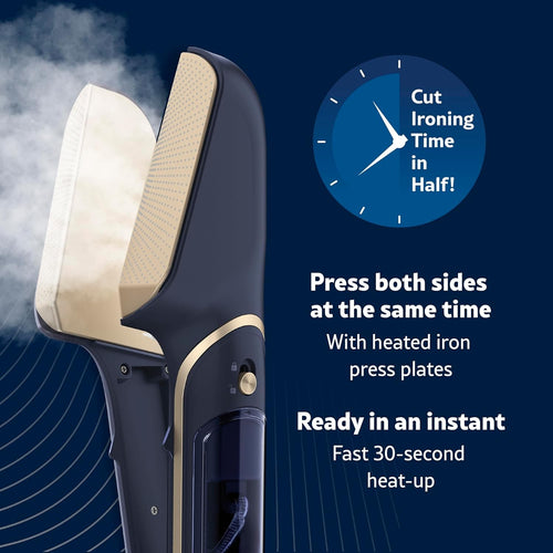 3-in-1 Steam, Press and Iron Steamer for Clothes, With Fabric Shaver, Extra Water Tank and Storage Bag, For Home, Office or Travel