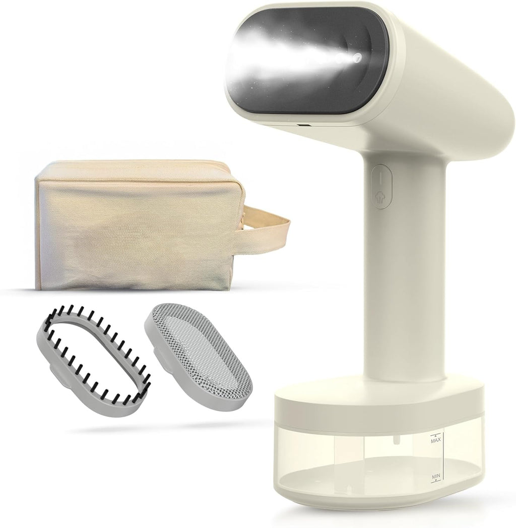 Clothes Steamer Handheld 1600W TurboRush, Portable 3-in-1 Clothing & Garment Care, Travel Bag, 2 Steam Levels, Large Water Tank, 120V