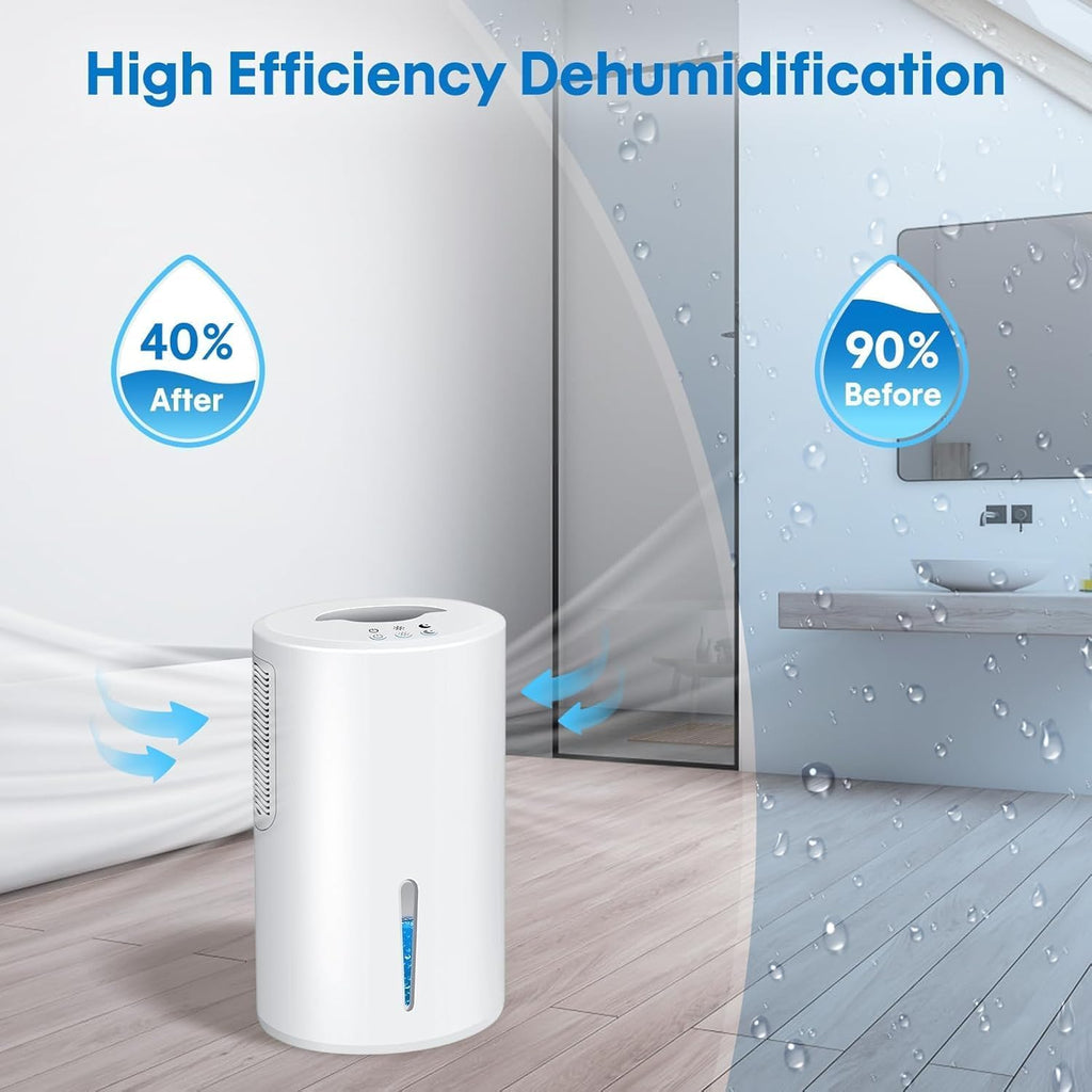 Dehumidifier, Dehumidifier for Home, 68 OZ Water Tank, Small Dehumidifiers for Bedroom (1000sq.ft) with 7 LED Lights, Ultra Quiet & Auto Shut off