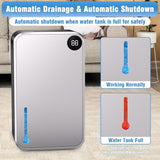 Dehumidifier, Small Dehumidifiers Quiet with Auto Shut Off, Humidity Display Dehumidifier for Bedroom/Bathroom, Timer, Drain Hose, 7-color LED light