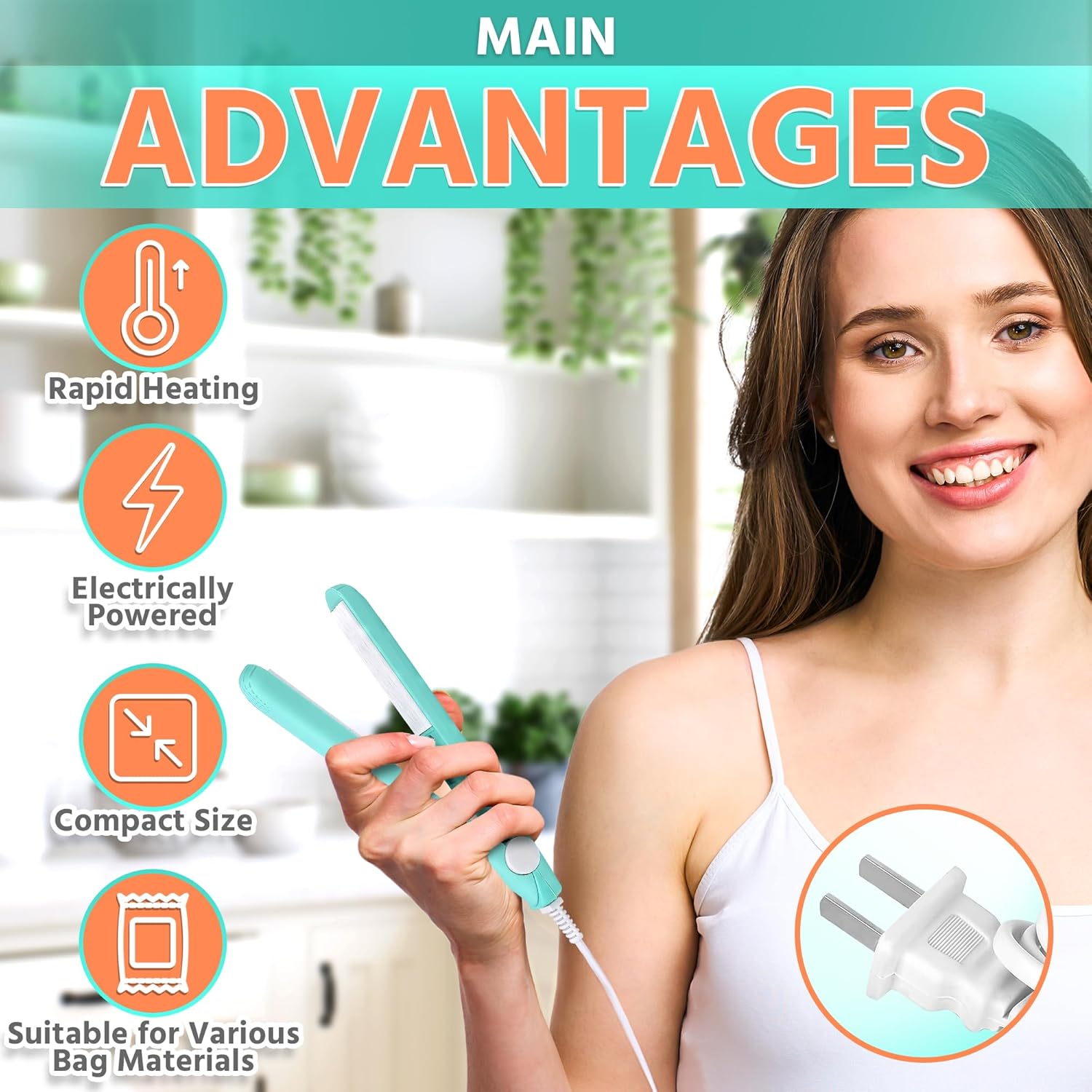 Vacuum Sealer for Food - Mini Heat Sealer Machine with Cable, 6.75 x 2.3" Compact and Lightweight Design, Easy and Fast to Use, Good for Home